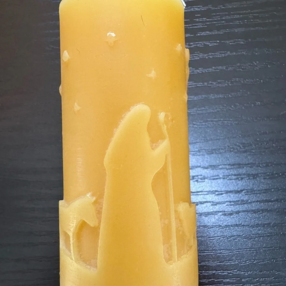 HANDMADE  Nativity Scene Candle (beeswax)